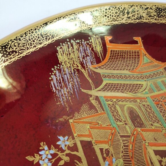 VINTAGE CARLTON WARE ROUGE ROYALE Japanese Mikado SERVING DISH 1930s ART DECO - Picture 12 of 16